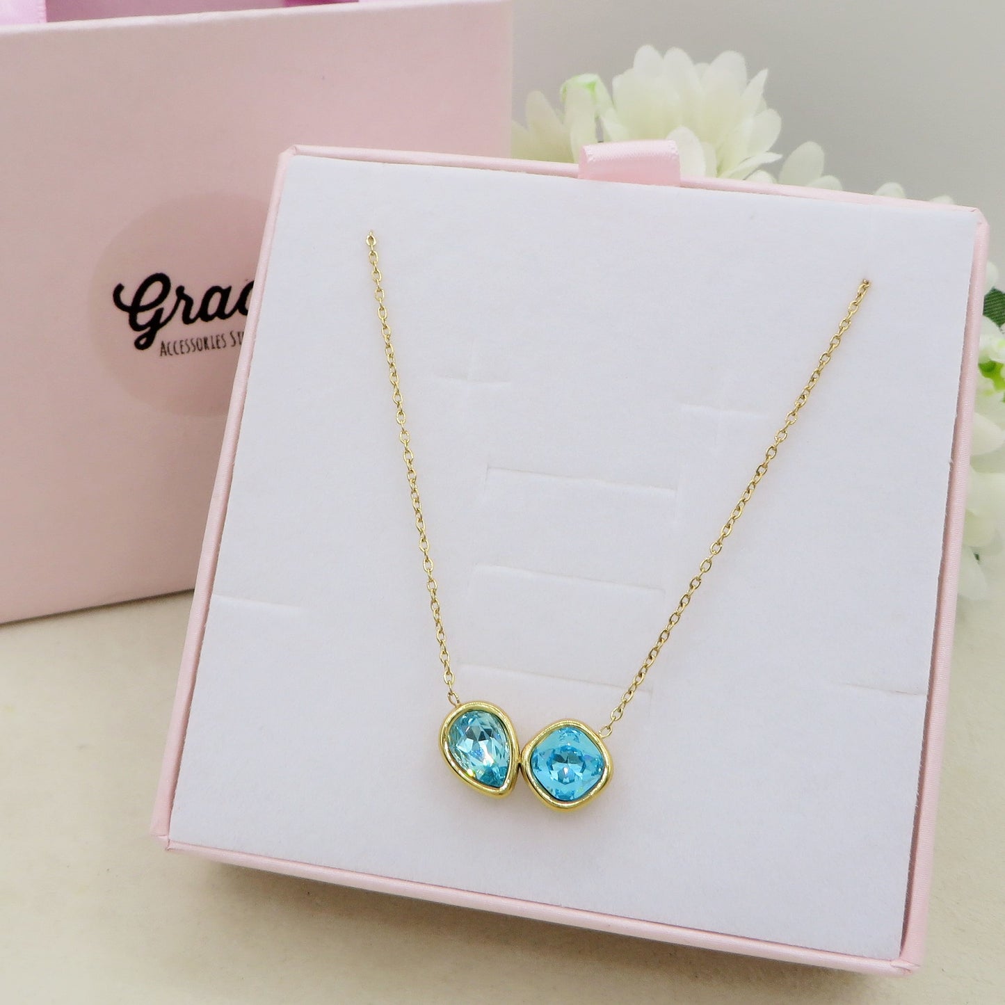 ALINA - ACCIAIO INOSSIDABILE - Collana con pendente in cubic zirconia