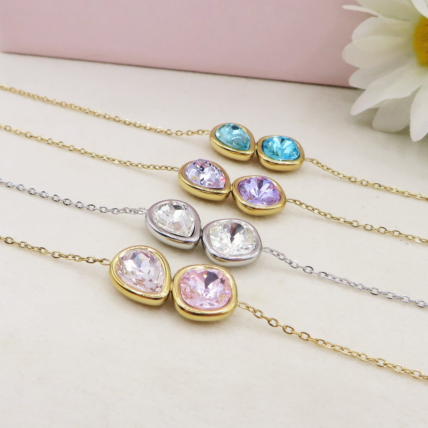 ALINA - ACCIAIO INOSSIDABILE - Bracciale con accessorio in cubic zirconia
