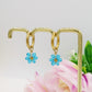 DAISY ~ ACCIAIO INOSSIDABILE Orecchini mini hoops con fiori e cristalli