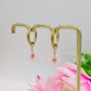 DAISY ~ ACCIAIO INOSSIDABILE Orecchini mini hoops con fiori e cristalli
