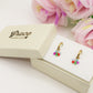 DAISY ~ ACCIAIO INOSSIDABILE Orecchini mini hoops con fiori e cristalli