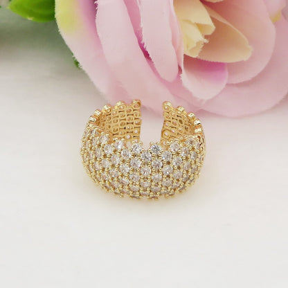JANET ~ Anello fedona regolabile zirconata in cubic zirconia