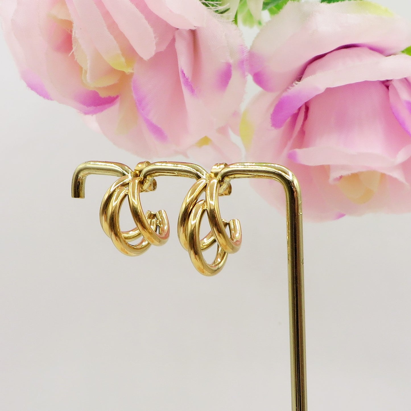 ALEXANDRA - Orecchini tripli Hoops ACCIAIO INOSSIDABILE