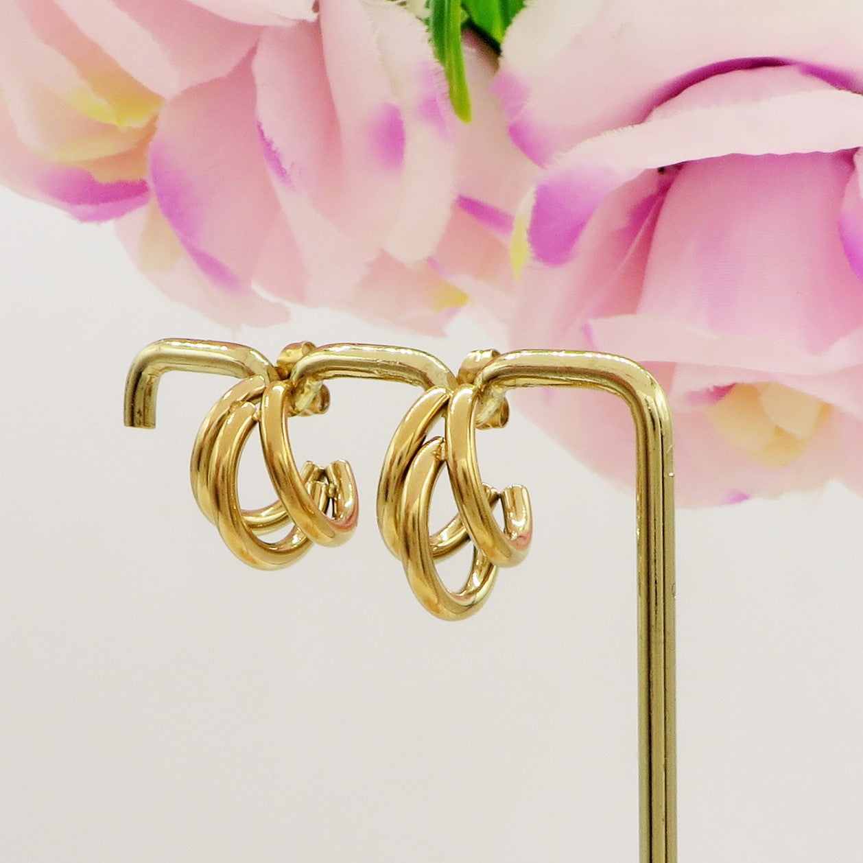 ALEXANDRA - Orecchini tripli Hoops ACCIAIO INOSSIDABILE