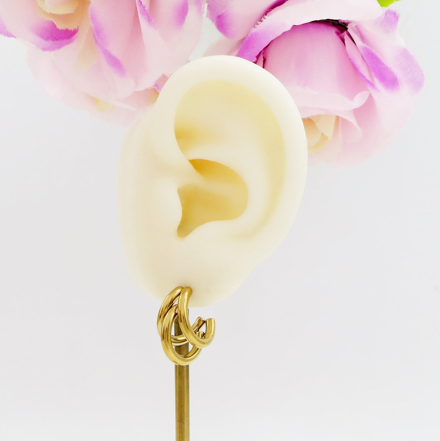 ALEXANDRA - Orecchini tripli Hoops ACCIAIO INOSSIDABILE