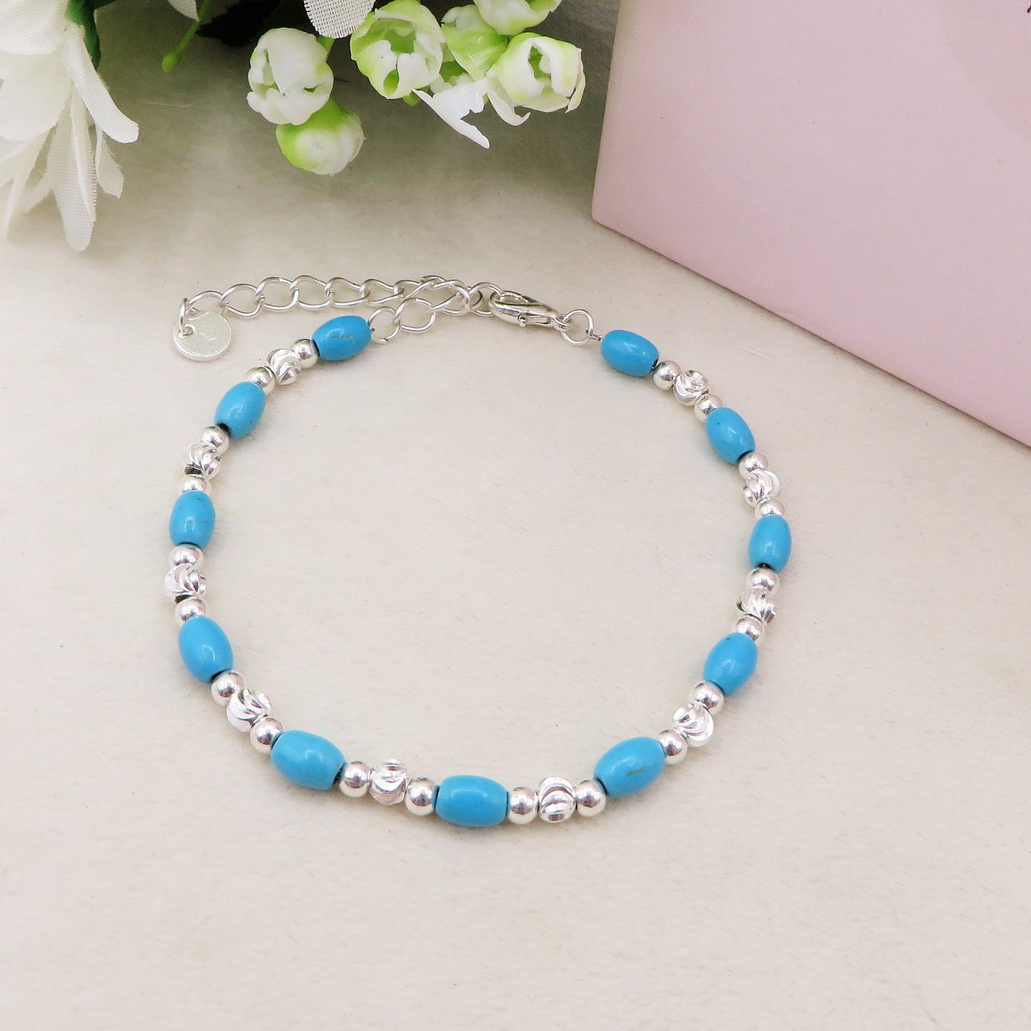 CUBETTI COLOURS  - bagnato ARGENTO ~ Bracciale UNISEX in ACCIAIO INOSSIDABILE
