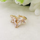 AMARYLLIS PEARLS EARCUFF ~ ACCIAIO Inossidabile orecchino Senza buco con fiori, perle e cubic zirconia