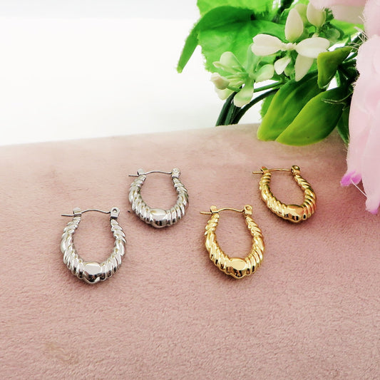 PENELOPE small hoops - ACCIAIO INOSSIDABILE -  Orecchini torchon ovali