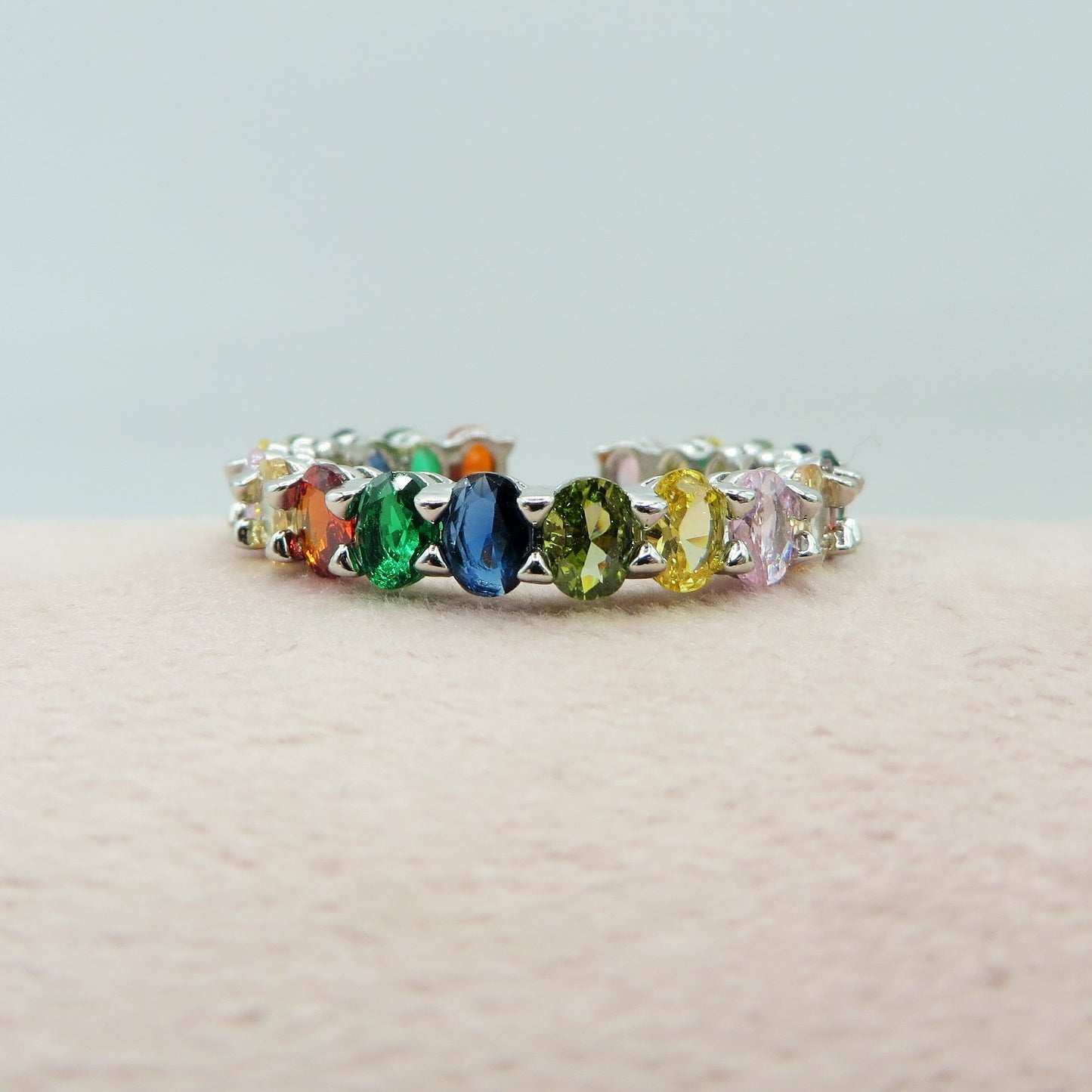 FELICITY RAINBOW - Anello regolabile in Cubic Zirconia
