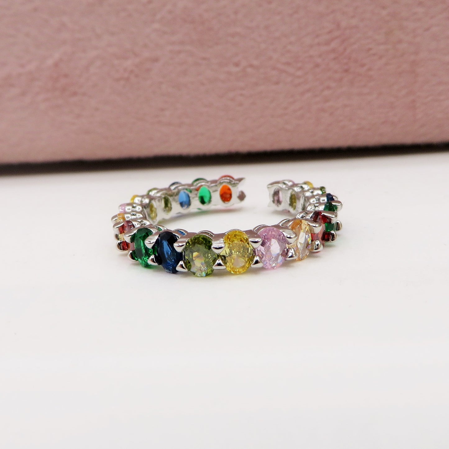 FELICITY RAINBOW - Anello regolabile in Cubic Zirconia