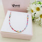 THALASSA - Collana perline cristallo con pesciolini e ACCIAIO inossidabile colori brillanti