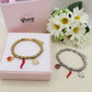 LUCKY LADYBUG - Bracciale con ciondoli scaramantici e coccinella ACCIAIO INOSSIDABILE
