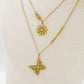BLOOM ~ Collana doppia in ACCIAIO INOSSIDABILE doppia con margherita e farfalla