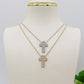 PHOEBE MINI - ACCIAIO INOSSIDABILE- Collana con pendente croce squadrata in cubic zirconia