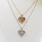 MOM FLOWER  HEART - Collana  Con scritta MAMMA + CUORE e fiore zirconato