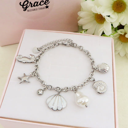 FIJI - Bracciale con charms marini + cubic zirconia ACCIAIO INOSSIDABILE