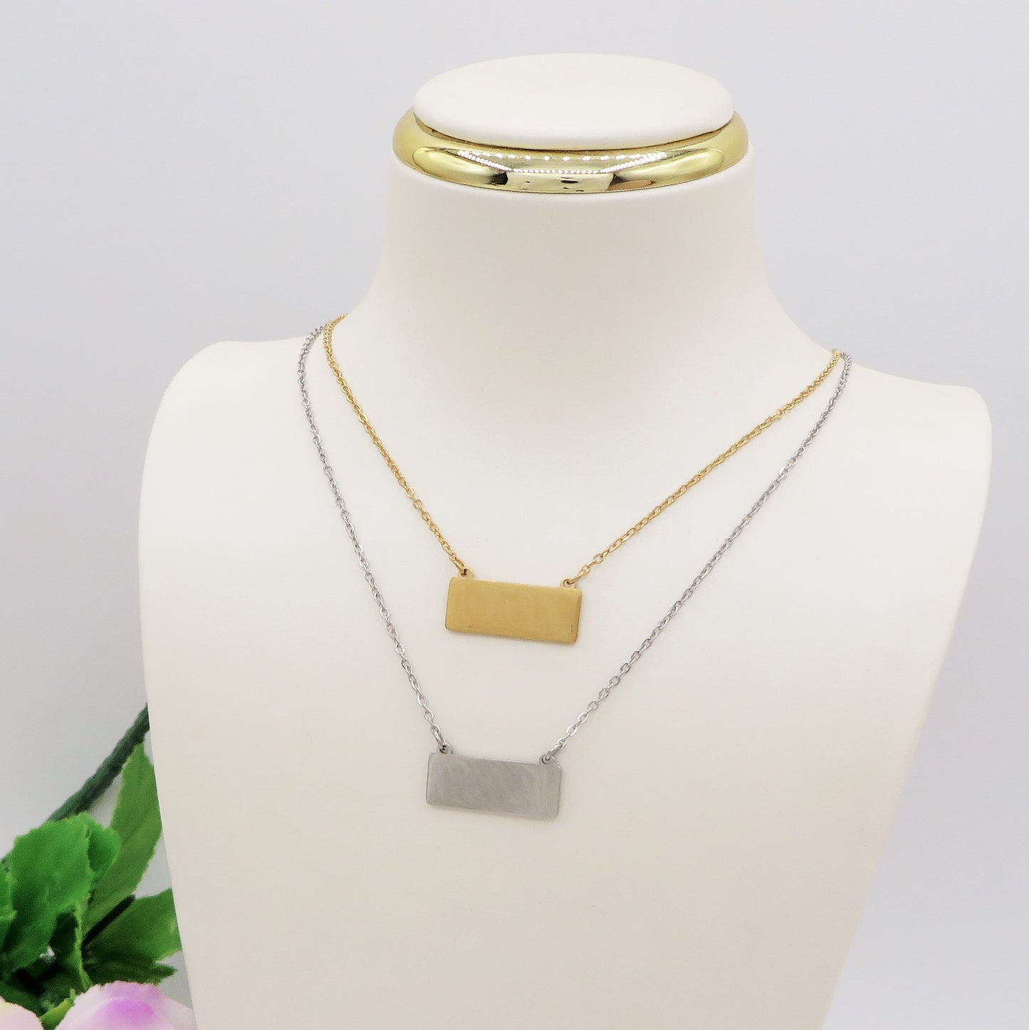 Collana TARGHETTA Unisex - PERSONALIZZAMI ~ Collana in acciaio inossidabile + INCISIONE PERSONALIZZATA