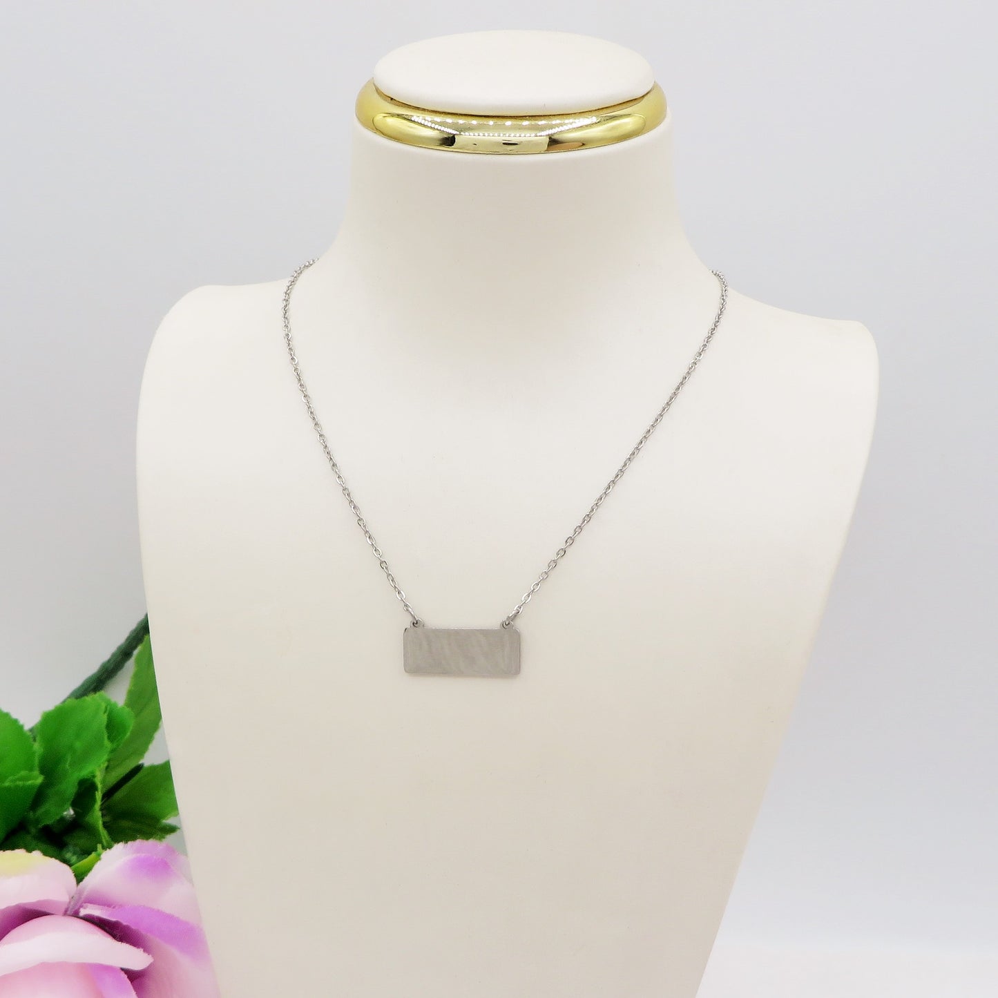 Collana TARGHETTA Unisex - PERSONALIZZAMI ~ Collana in acciaio inossidabile + INCISIONE PERSONALIZZATA