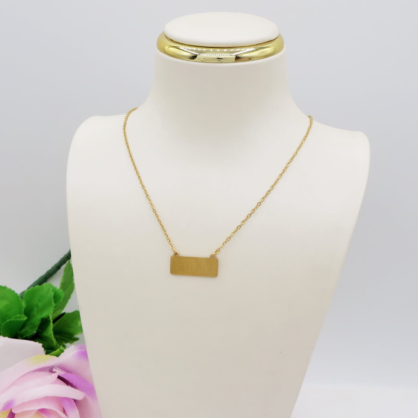 Collana TARGHETTA Unisex - PERSONALIZZAMI ~ Collana in acciaio inossidabile + INCISIONE PERSONALIZZATA