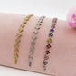 CASSIA~ACCIAIO INOSSIDABILE - bracciale tennis quadrifogli RAINBOW con cubic zirconia