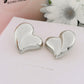 LOVE STUDS ~ paio orecchini ACCIAIO INOSSIDABILE maxi cuore bombè