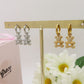 TEDDY CRYSTAL HOOPS in ACCIAIO inossidabile ~ Paio Orecchini orsetto zirconato pendenti con cubic zirconia