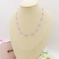 DAISY LILAC SET~ S et Collana + Bracciale fiori in Acciaio inossidabile con cristalli