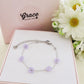 DAISY LILAC SET~ S et Collana + Bracciale fiori in Acciaio inossidabile con cristalli
