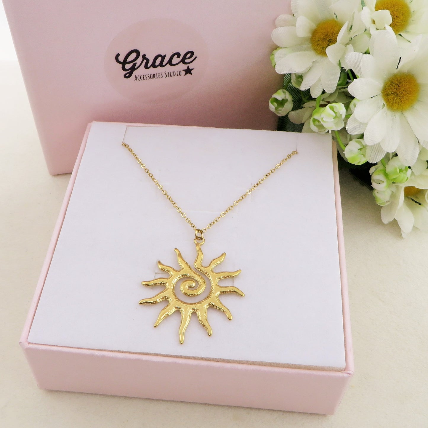 YOU'RE MY SUN - XL ~ ACCIAIO INOSSIDABILE - Collana pendente sole