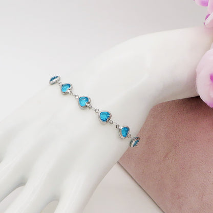 JANE ~ Bracciale ACCIAIO INOSSIDABILE con cuoricini in cristallo