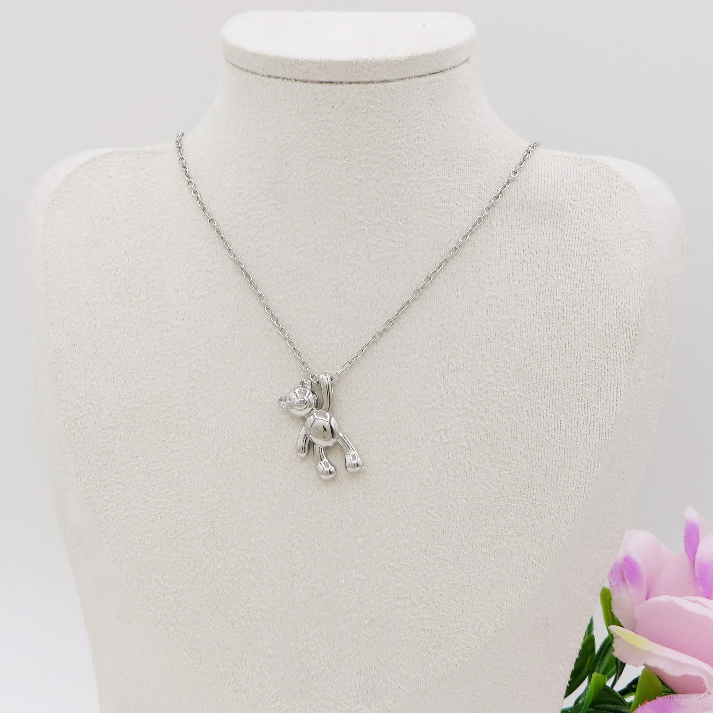 THEA - Collana teddy pendente orsetto in Acciaio inossidabile