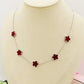 LILY  Bordeaux ACCIAIO INOSSIDABILE ~ Collana fiori in madreperla