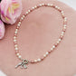 Collana perla bicolor PERSONALIZZATA ~ Timone con Doppia INIZIALE Zirconata in Acciaio inossidabile