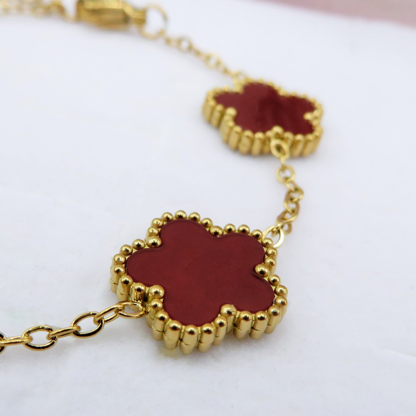 LILY  big Flowers ACCIAIO INOSSIDABILE ~ Bracciale fiori in madreperla
