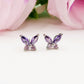 BUTTERFLY STUD ~ Orecchino ARGENTO 925 a lobo con farfalla cubic zirconia