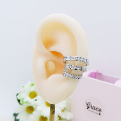 SYBILLA ~ Earcuff Doppio con cubic zirconia