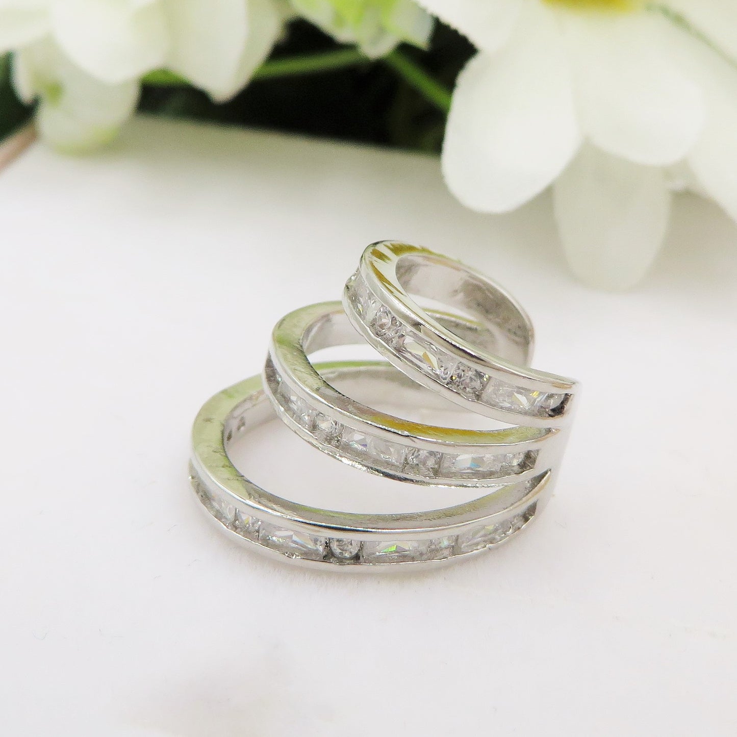 SYBILLA ~ Earcuff Doppio con cubic zirconia