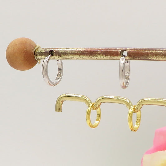 MINI cerchi basic ARGENTO 925 ~ paio Orecchini mini cerchio 10mm