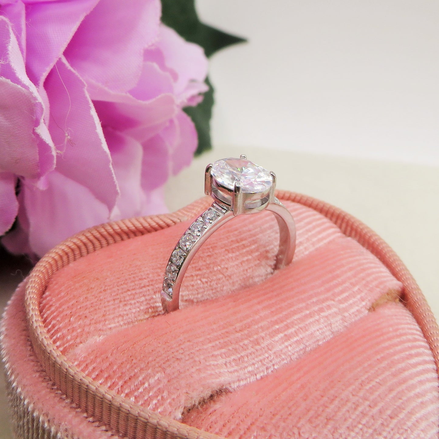 MERCURY ~ Anello con maxi goccia in ACCIAIO INOSSIDABILE con Cubic ZIRCONIA