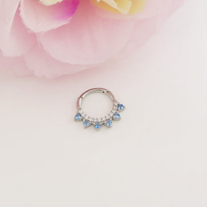 BONNIE pastels Daith Piercing hoop ~ ARGENTO 925 cerchietto con cubic zirconia per daith, helix, anti-helix, fori alti