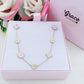 LILY SHINE ~ Collana flowers in ACCIAIO inossidabile smaltato + cubic zirconia