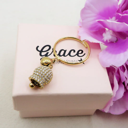 TINKERBELL SHINE ~ Anello campanella zirconata in ACCIAIO inossidabile con cubic zirconia