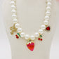 CRYSTAL FRUIT SALAD - Collana perle e charms fragola - cuore - ciliegie - mix zirconati