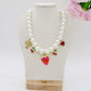 CRYSTAL FRUIT SALAD - Collana perle e charms fragola - cuore - ciliegie - mix zirconati
