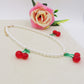 CHERRIES - Collana perle e charms ciliegie
