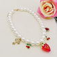 CRYSTAL FRUIT SALAD - Collana perle e charms fragola - cuore - ciliegie - mix zirconati