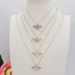 ANGEL - ACCIAIO INOSSIDABILE- collana con pendente CUORE con ali in cubic zirconia