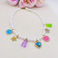 FANTASY - Base Gold - Collana perle e charms rainbow