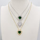 CHRISTY Cuore Sacro ~ ACCIAIO INOSSIDABILE - Collana con maxi pendente cuore sacro in cubic zirconia
