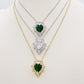 CHRISTY Cuore Sacro ~ ACCIAIO INOSSIDABILE - Collana con maxi pendente cuore sacro in cubic zirconia
